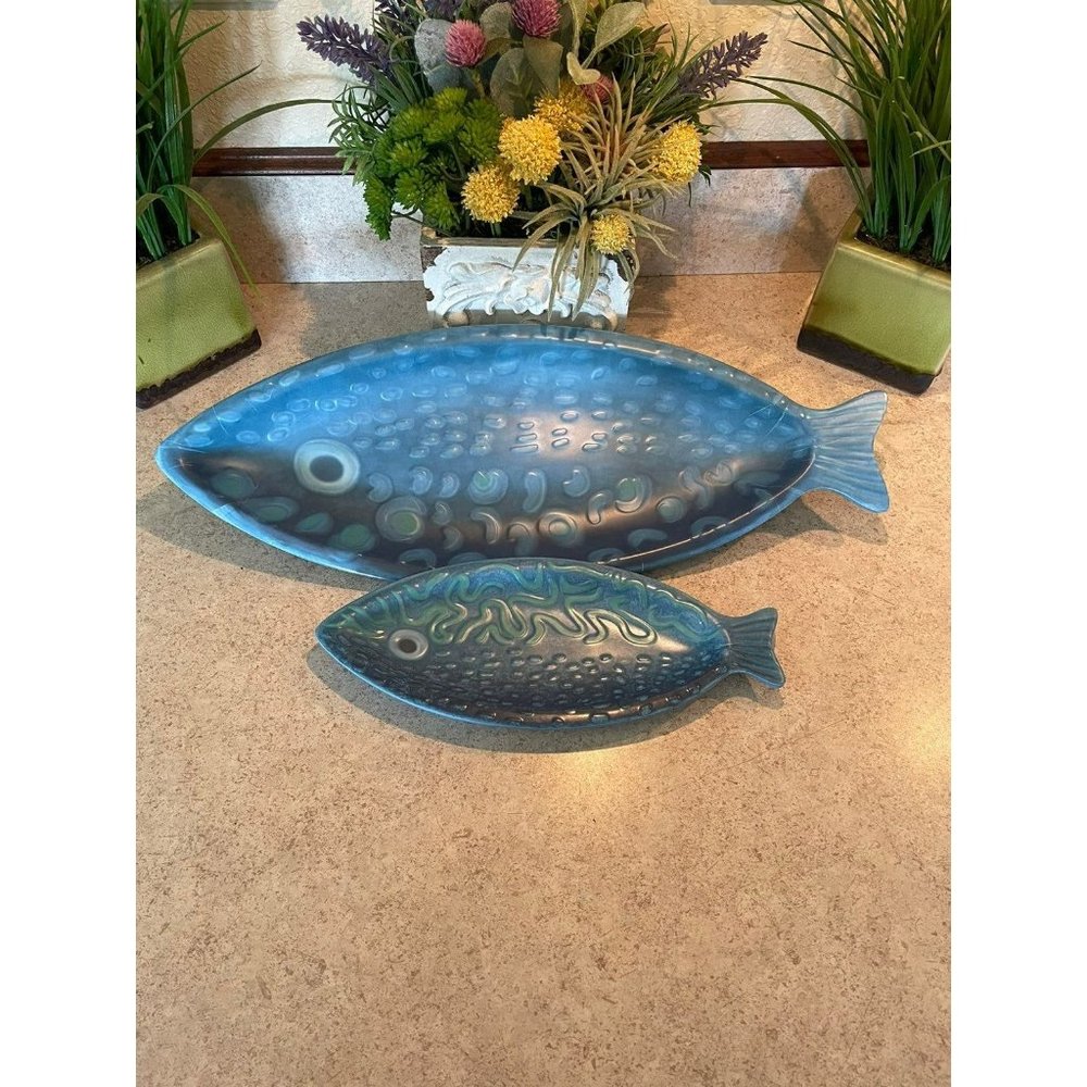 Opalhouse Melamine 2pc Fish Serving Platter 16" x 6" 2pc Nesting